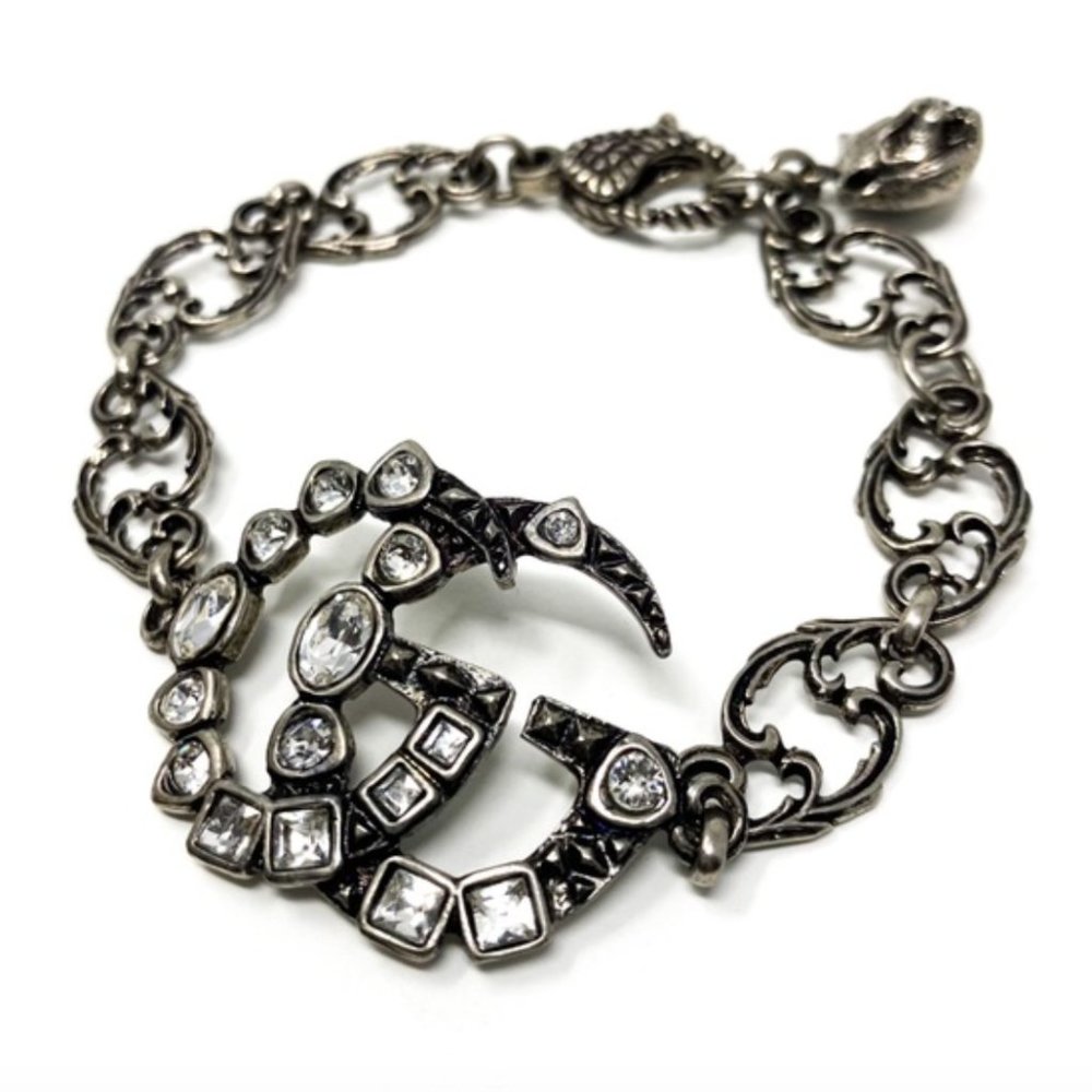 GUCCI BRACELET-MARMONT DOUBLE GG - CRYSTAL EMBELLISHED - VINTAGE FEEL - SOLD OUT - Picture 4 of 9